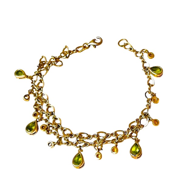 Peridot and Citrine Sterling Silver Charm Bracelet from The Silver Company - Picture 5 of 10
